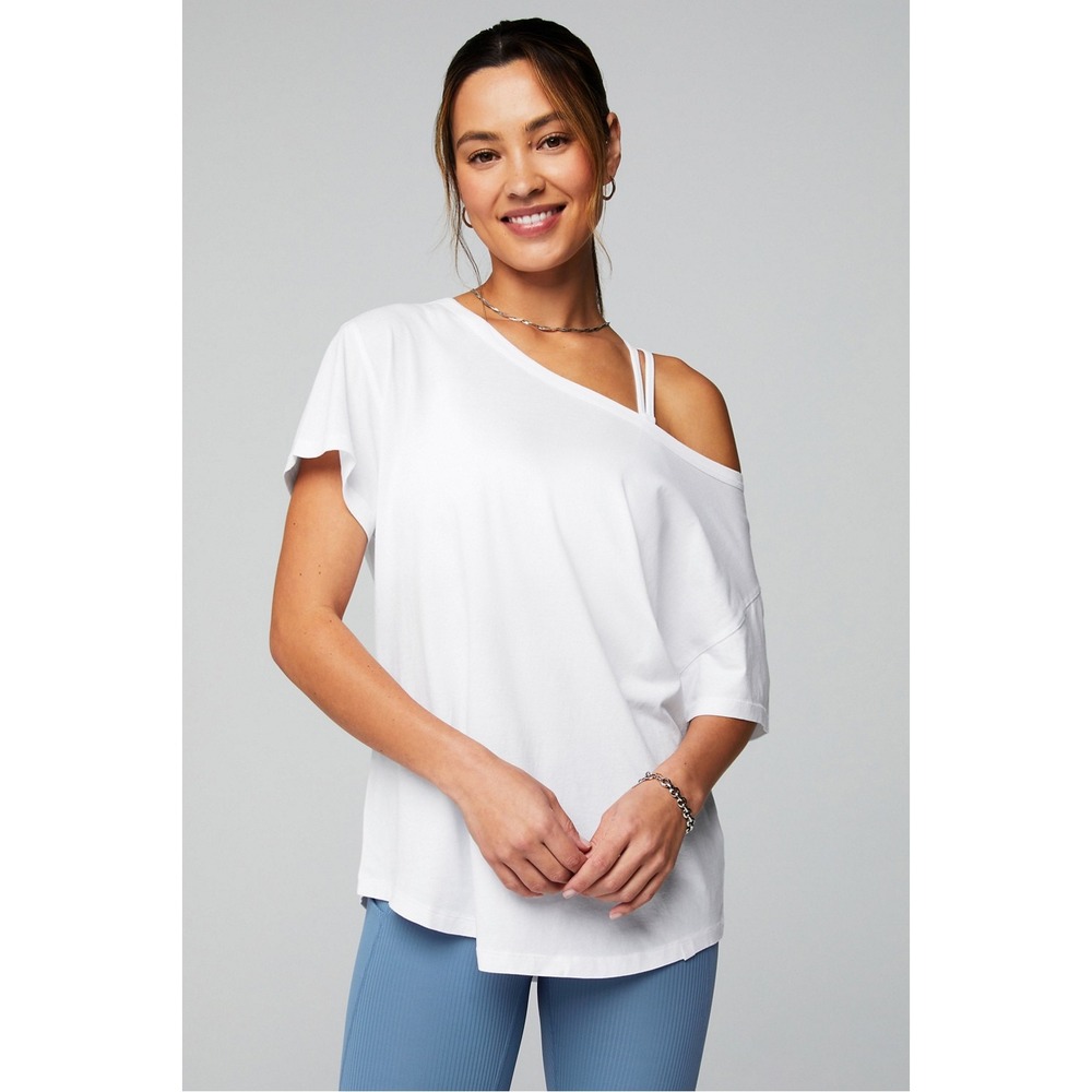Fabletics Cotton Oversized Tee White Large